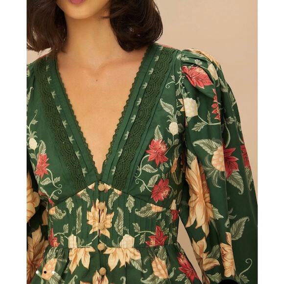 FARM Rio Green Pineapple Garden Blouse - Picture 2 of 6